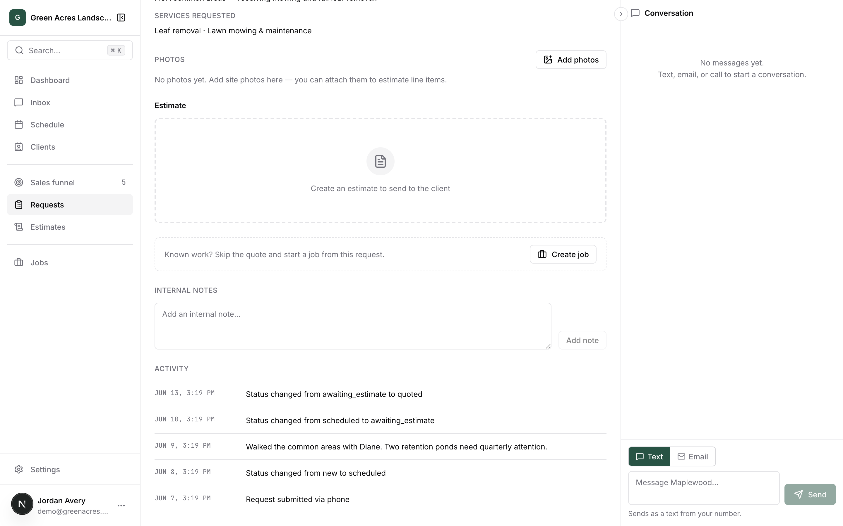 Reeve job activity log