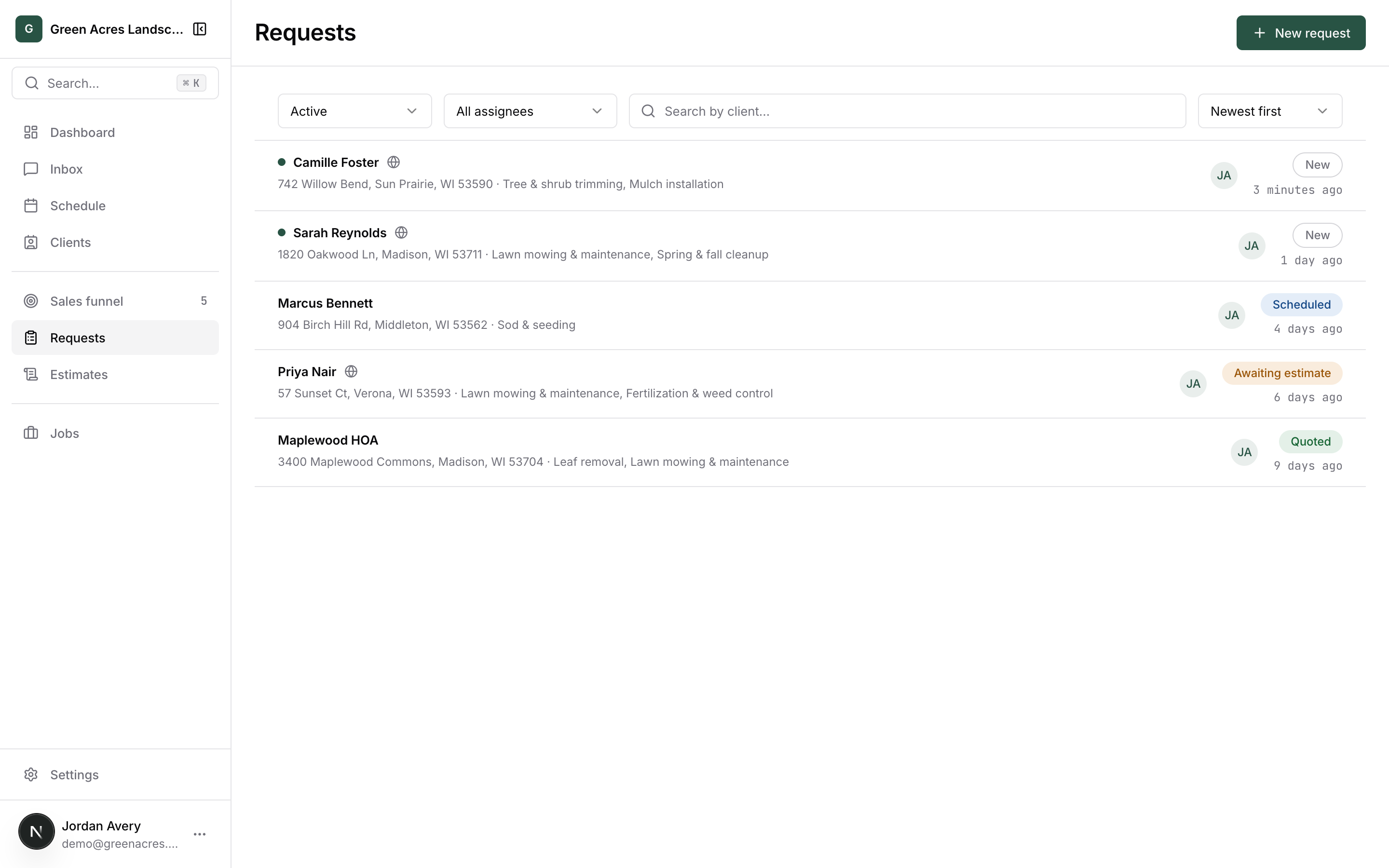 Reeve lead and quote request queue